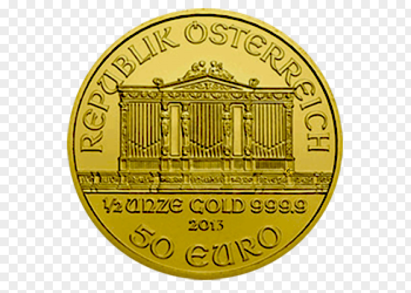 Coin Gold Austrian Silver Vienna Philharmonic PNG