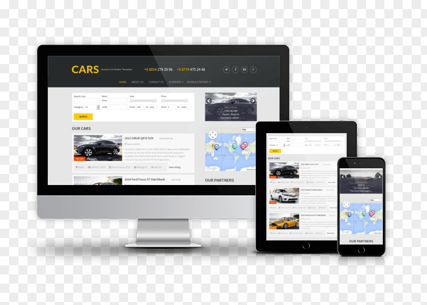 Professional Cv Car Responsive Web Design Joomla Template System PNG