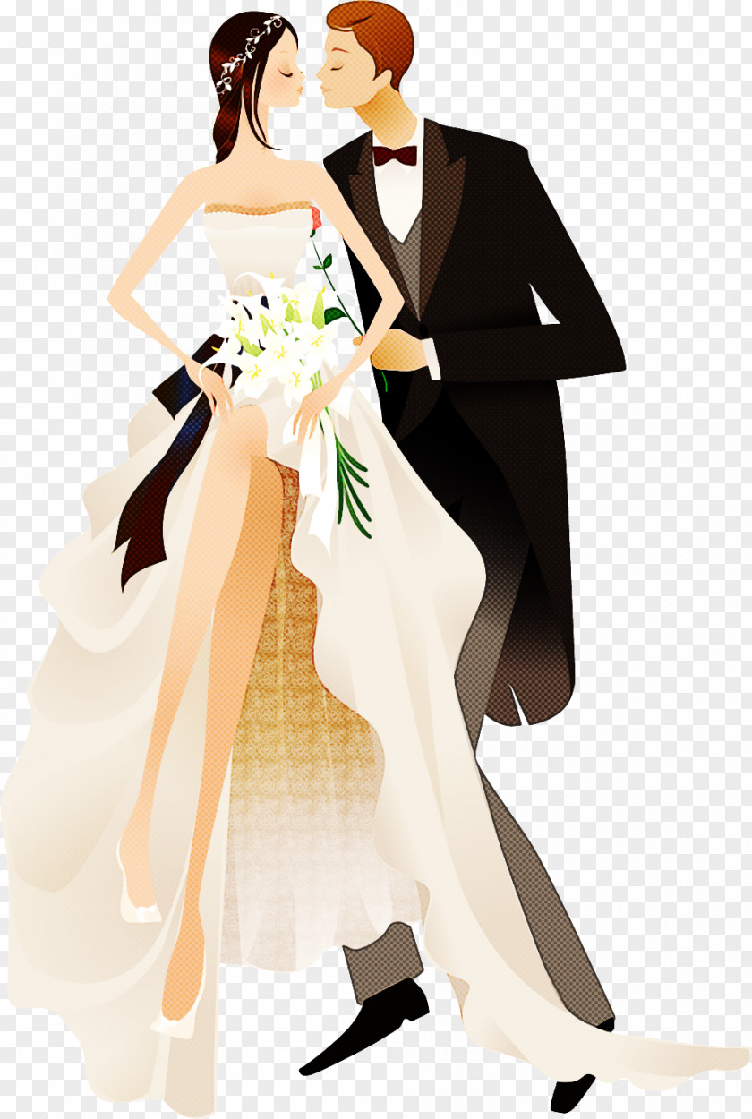 Cartoon Bride Formal Wear Costume Design Gown PNG