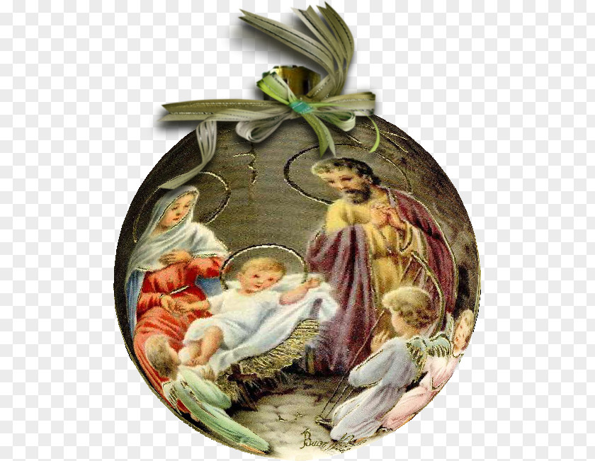 Christmas Day Nativity Necklace Scene Ornament PNG