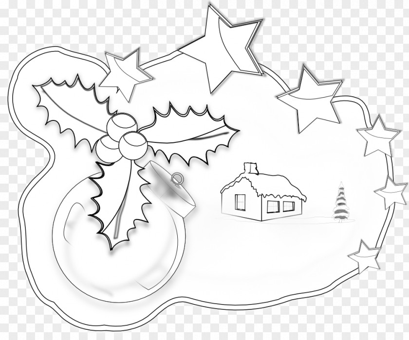 Free Christmas Tree Branches Buckle Material Line Art Drawing /m/02csf Coloring Book PNG