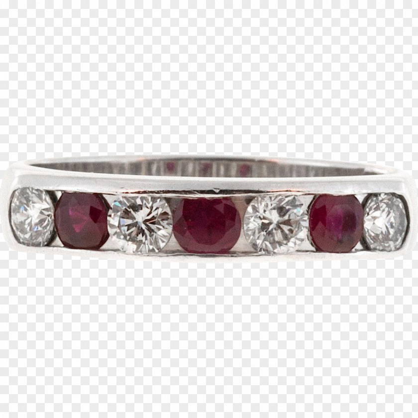 Ruby Wedding Ring Diamond Platinum PNG