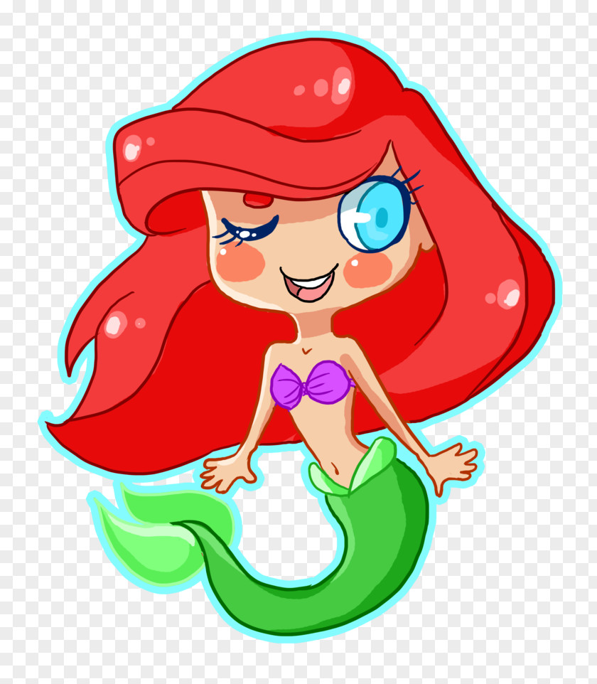 Cartoon Wink Ariel Mermaid Clip Art PNG