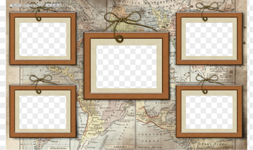 Map Frame Picture Wood Digital Photo PNG