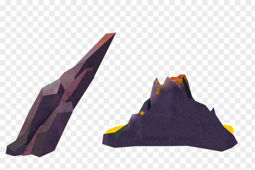 Cartoon Painted Mountain Rock Drawing PNG