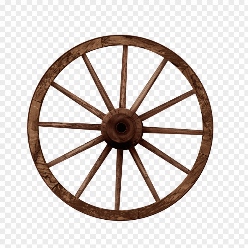 Traditional Wooden Wheel Che Gulu Covered Wagon Decorative Arts Garden PNG