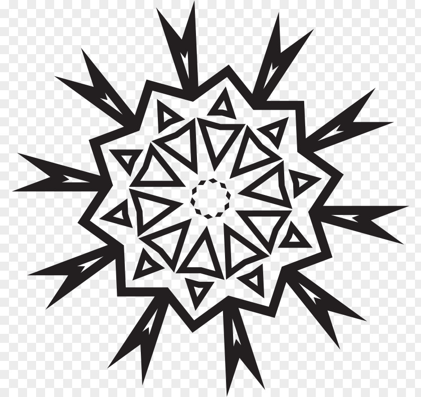 Symmetry Vector Snowflake Line Clip Art PNG