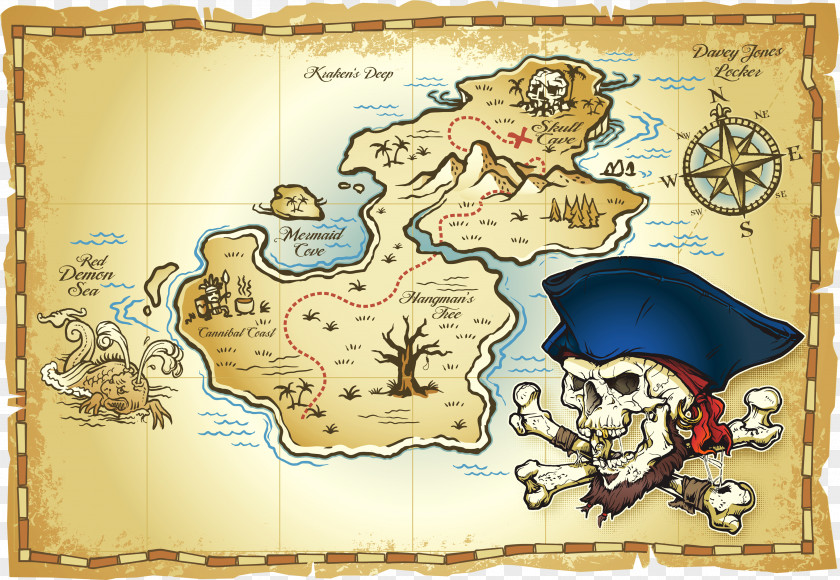Treasure Map Buried Piracy PNG