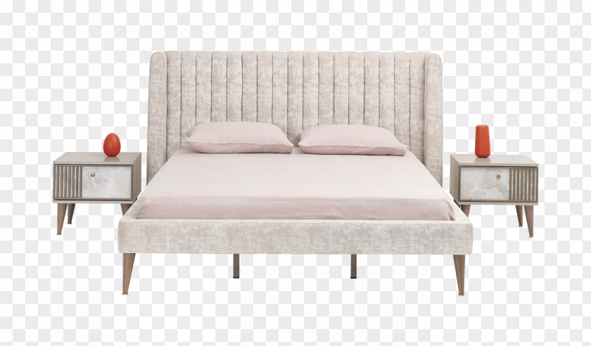 Bed Frame Mattress Furniture Bedside Tables PNG
