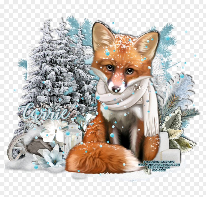 Winter Snowflakes Elements Red Fox Fauna Christmas Ornament Day Wildlife PNG