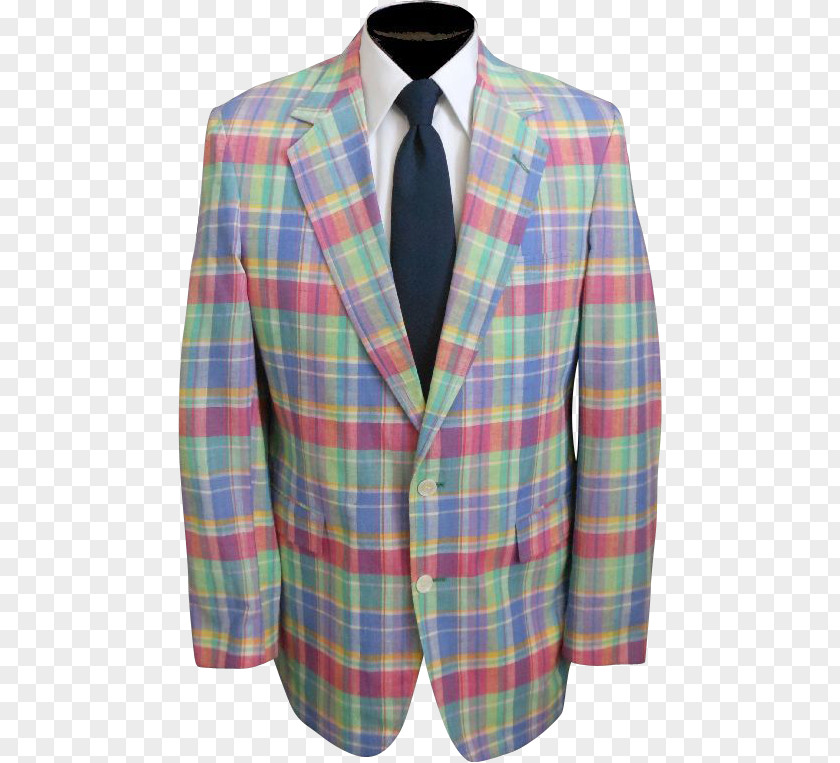 Jacket Blazer Tartan Madras Sport Coat PNG