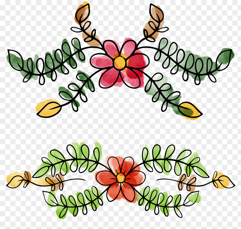 Individual Flowers Vector Graphics Image Design Illustration PNG