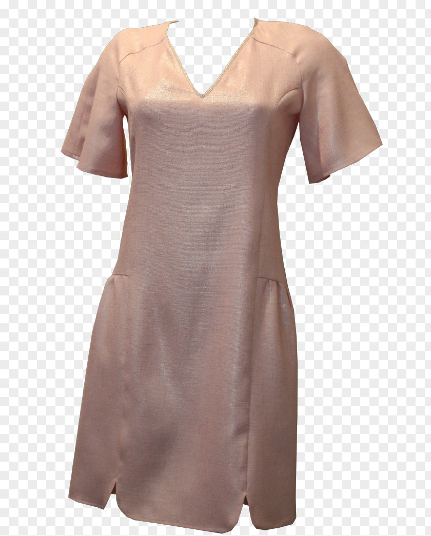 Satin Shoulder Sleeve Dress PNG