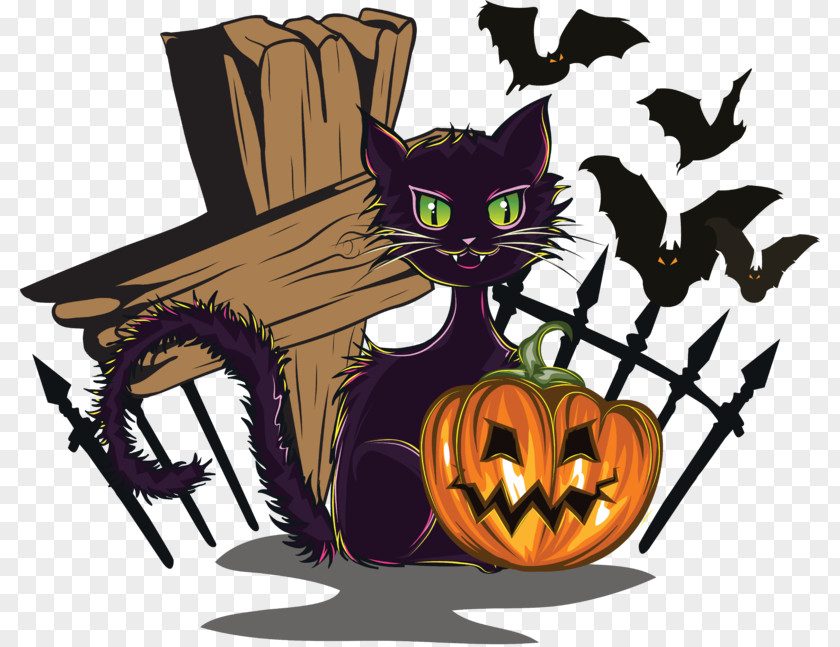 Cat Halloween Sticker Clip Art PNG