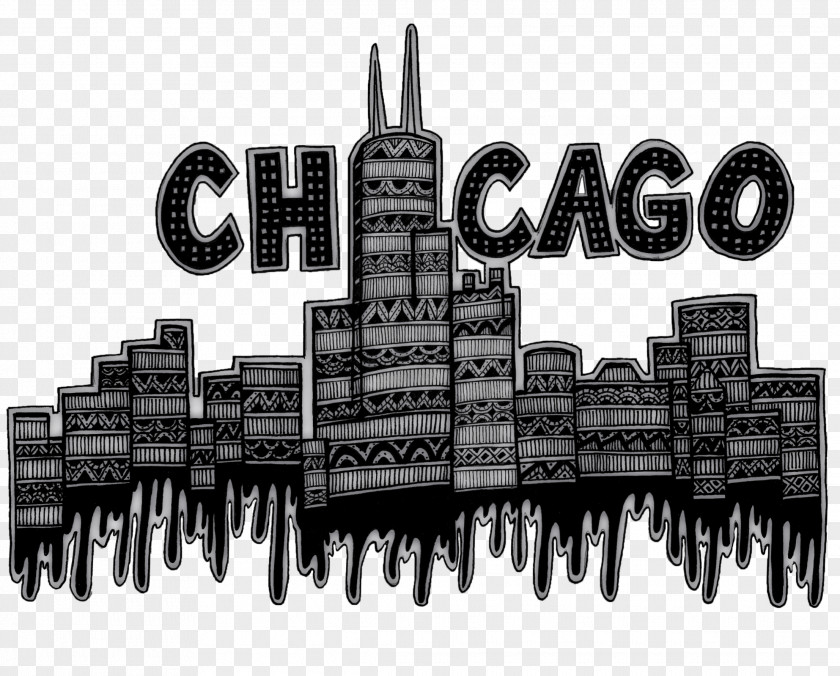 Chicago Banner Skyline Willis Tower Drawing Image PNG