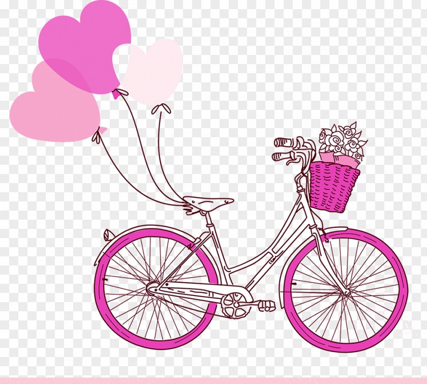 Pink Bicycle Clip Art Image Design Graphics PNG