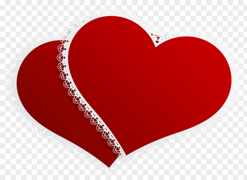 Valentine Double Hearts Decor Clipart Picture Heart Clip Art PNG