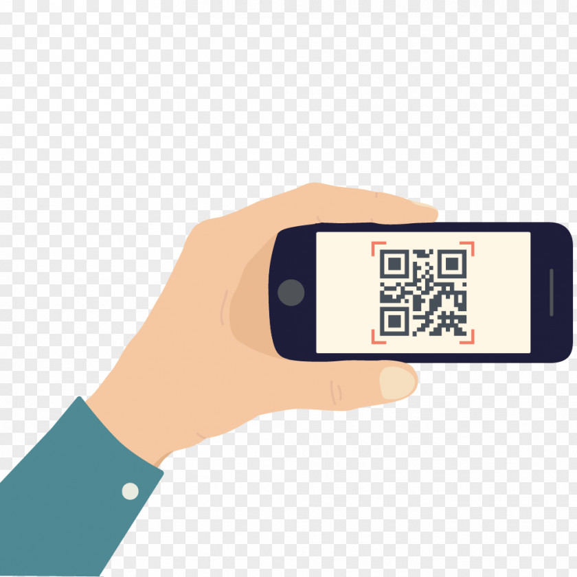 Vector Creative Hand Phone Template Download Mobile QR Code PNG