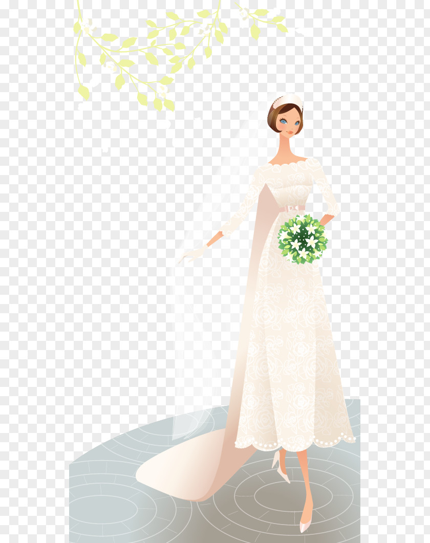 Beautiful Wedding Bride Vector Material Photography Illustration PNG