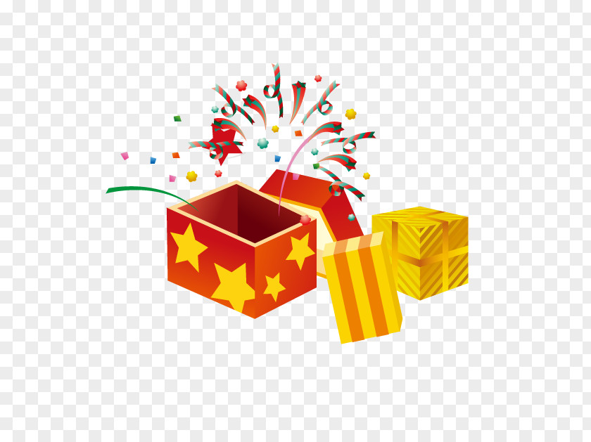 Open The Gift Box Decorative Clip Art PNG