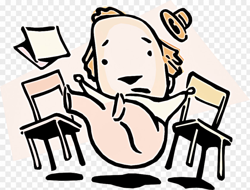 Thumb Reading Clip Art Cartoon Line Sitting Chair PNG