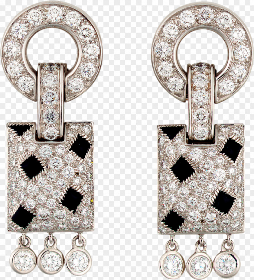 Cartier Platinum Earrings Asia Earring Leopard Jewellery Diamond PNG