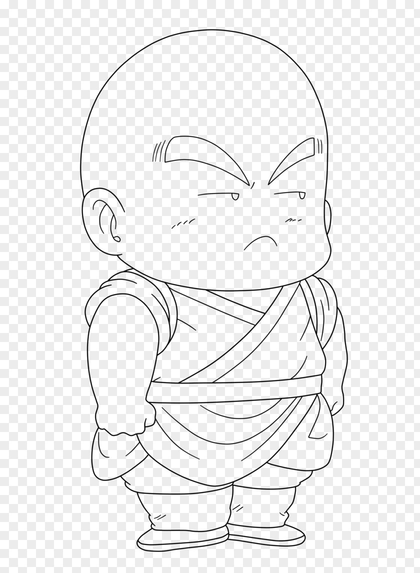 Dragon Ball Krillin Line Art Drawing PNG