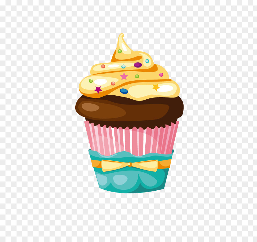 Stars Cream Ice Cupcake Birthday Cake Muffin Icing PNG