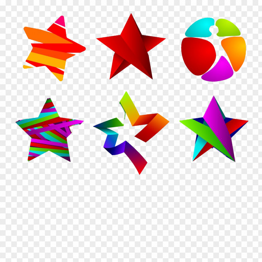 Color Ribbon Pentagram Euclidean Vector Star Shutterstock PNG