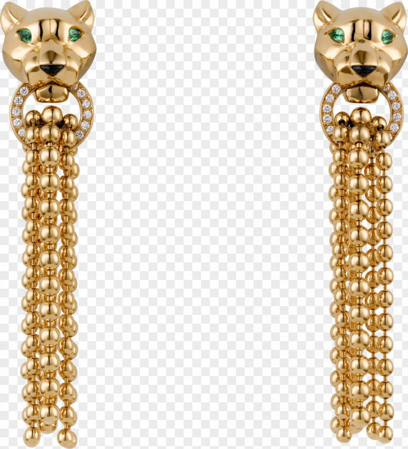 Gold Chain Earring Cartier Watch Jewellery PNG