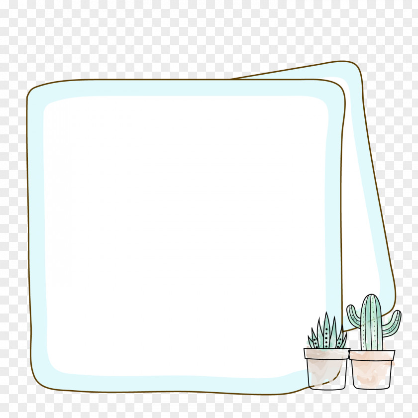Hand Painted Cactus Text Box Angle Font PNG