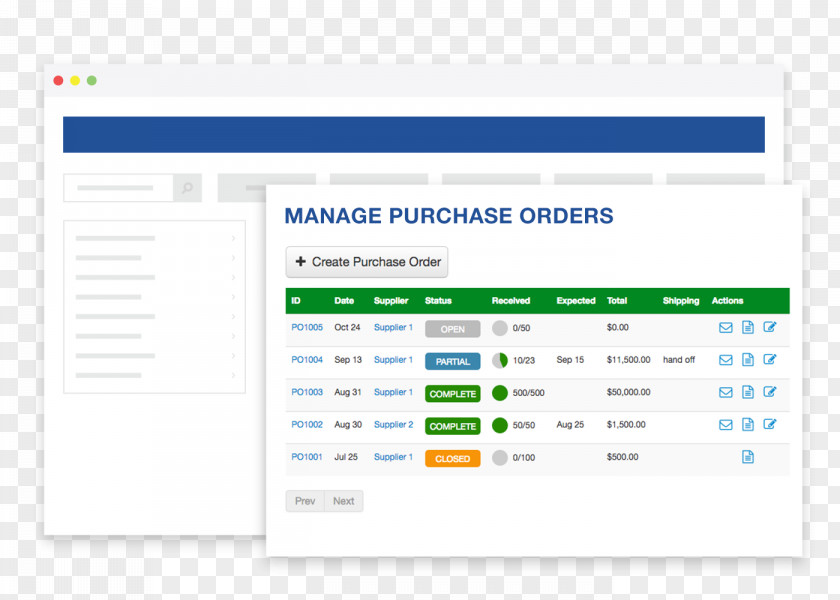 Inventory Management Software Computer Program Mockup PNG