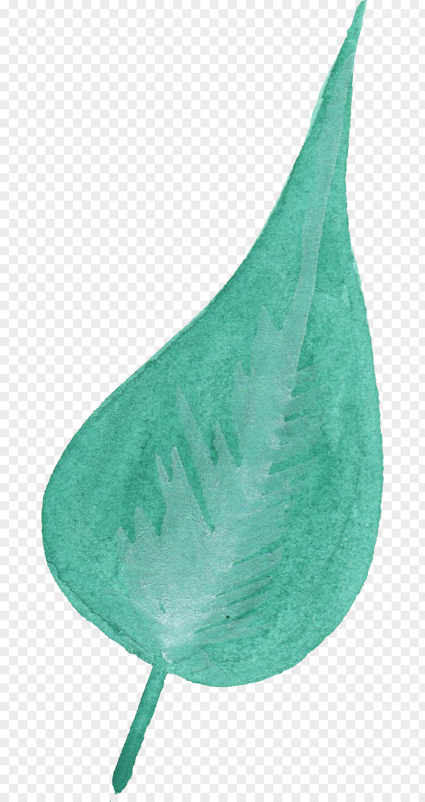 Watercolor Leaves Leaf Teal Turquoise PNG