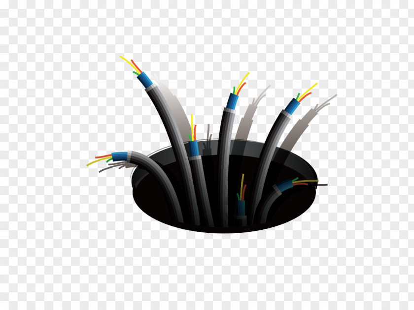 Cartoon Black Hole Extending Wire Connectors Electrical Cable PNG