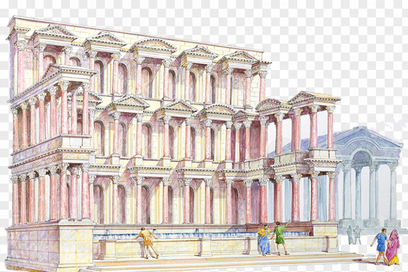 European Hand-painted Palace Didyma Miletus Pergamon Priene Jerash PNG
