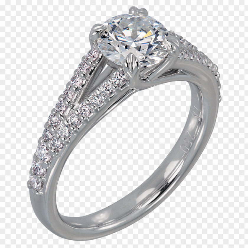 Diamond Cut Engagement Ring Princess PNG