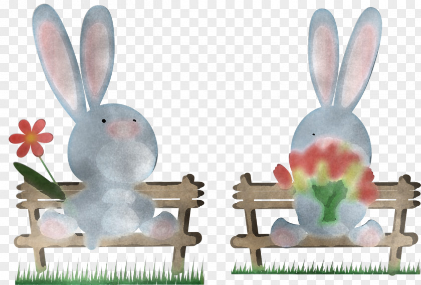 Rabbits And Hares Rabbit Hare Animal Figure Grass PNG