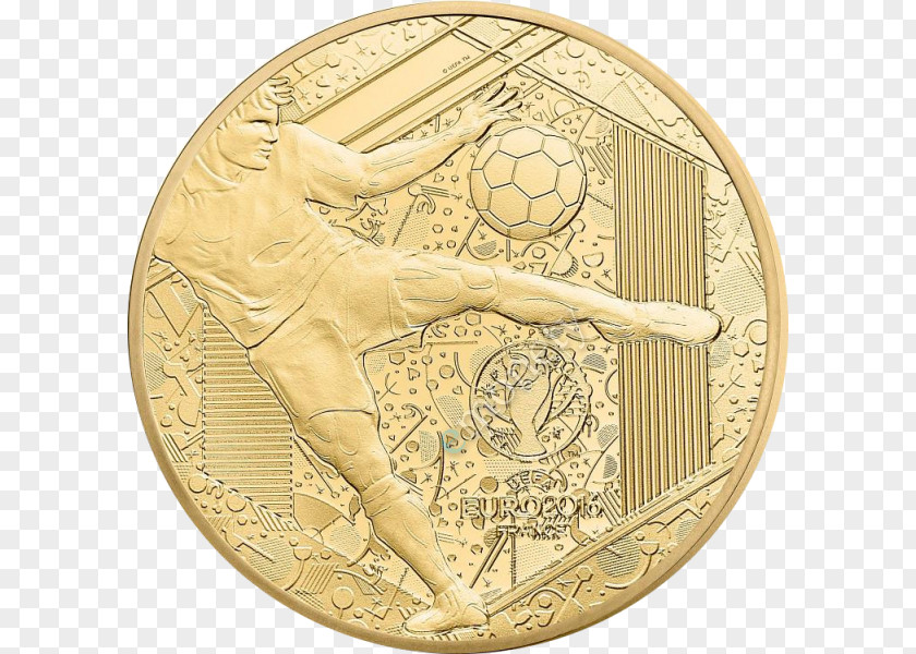 Coin Gold The UEFA European Football Championship France Bronze Medal PNG