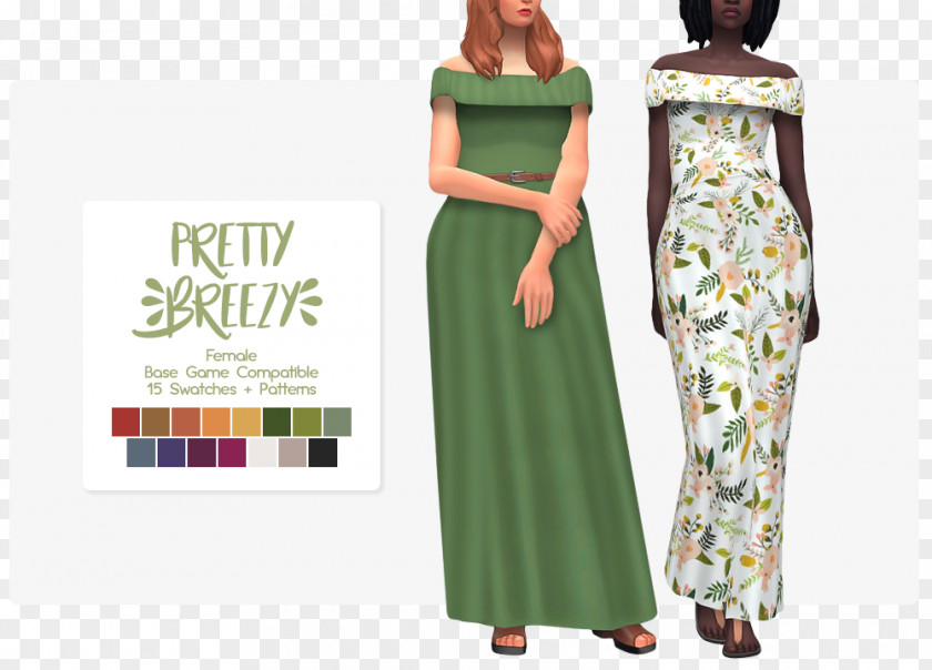 Dress The Sims 4 Sleeve Maxi Clothing PNG