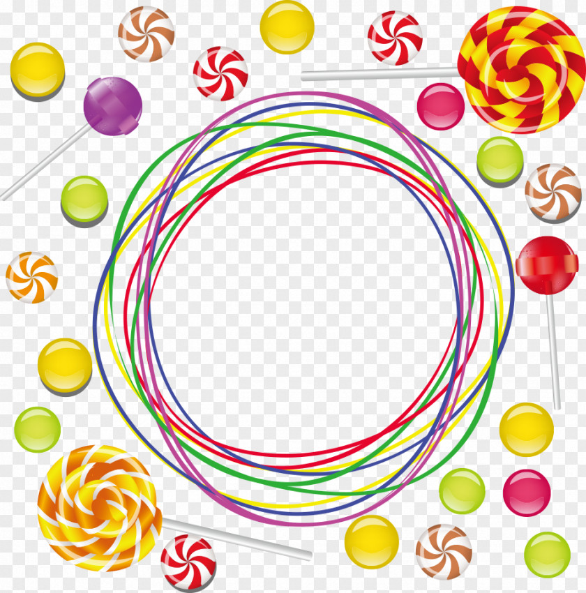 Vector Colored Lollipop Ring Candy Illustration PNG