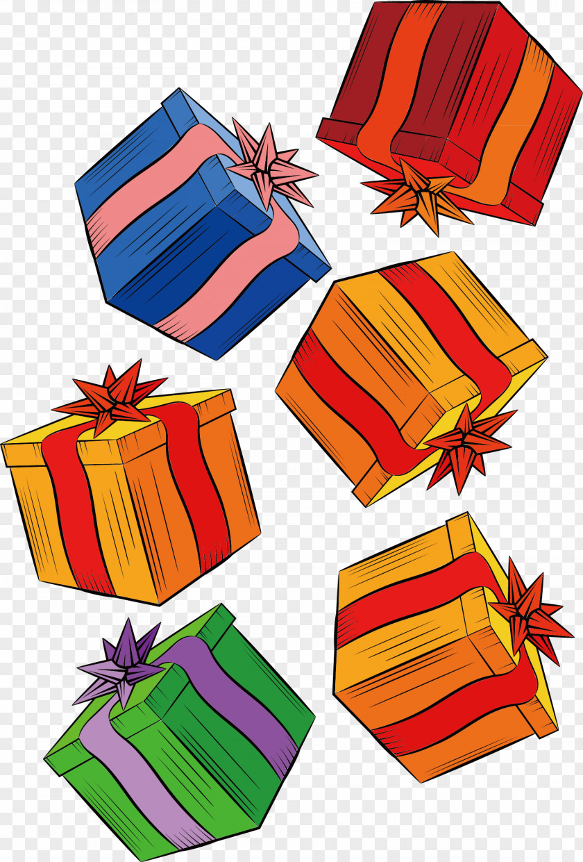 Pattern Gift Box With Elements Christmas PNG