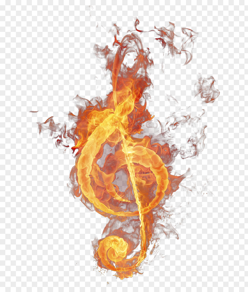 Transparent Fire Treble Clef Picture PNG