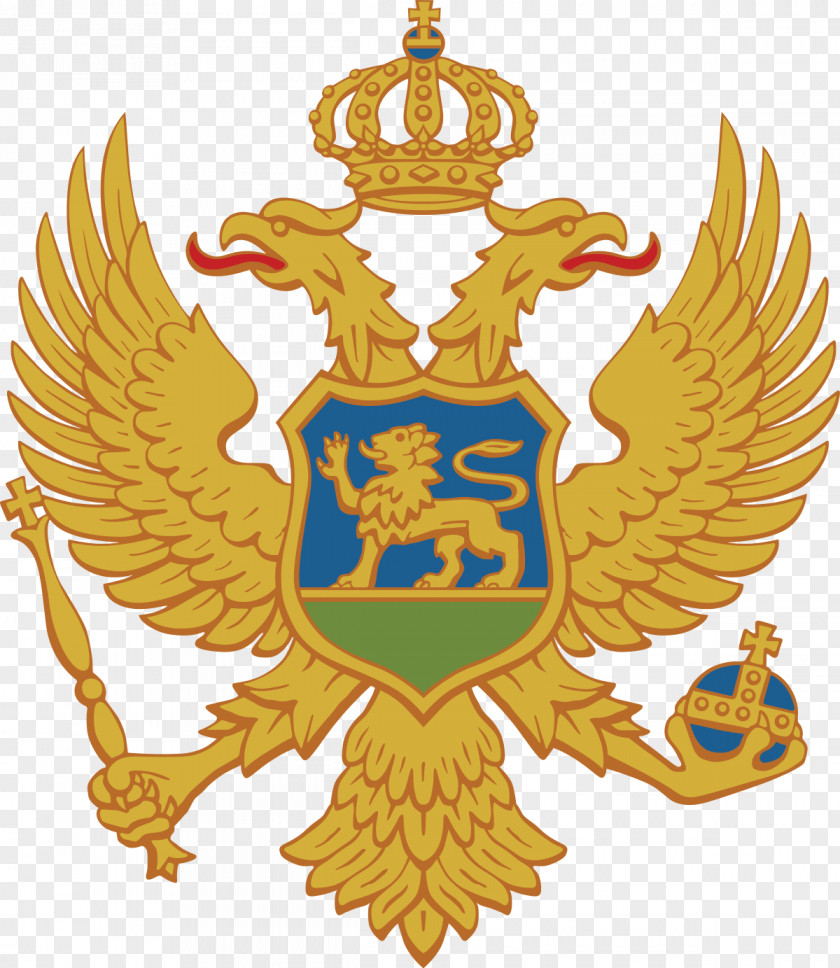 PARADİSE Republic Of Montenegro Coat Arms Double-headed Eagle PNG