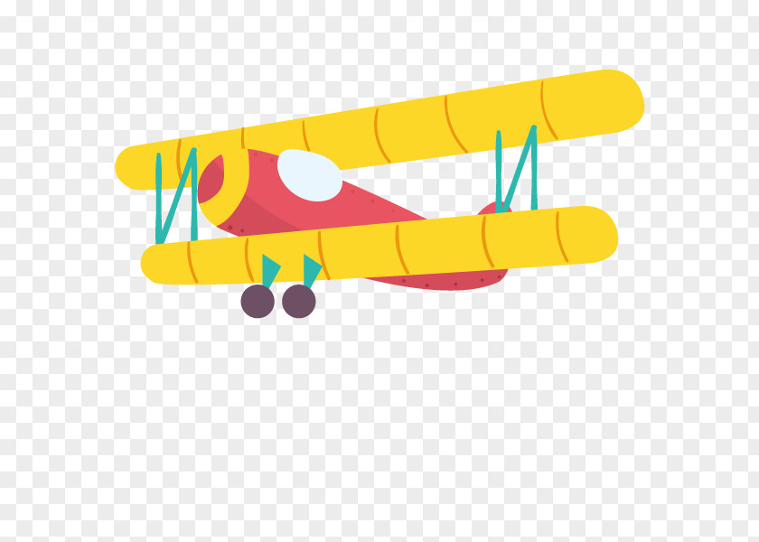 The Shape Of Hand-painted Aircraft Airplane Biplane Cartoon Illustration PNG