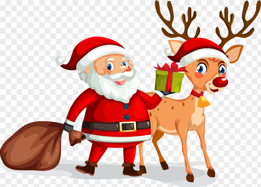 Christmas Eve Reindeer Santa Clause PNG
