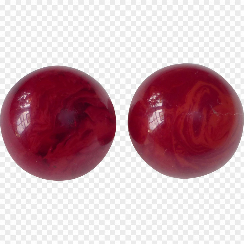 Cranberry Earring Bead Dome Sphere PNG