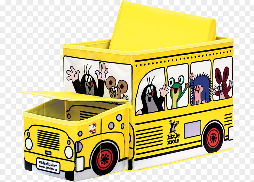 Blue Posters School Bus Double-decker Cardboard Box Toy PNG