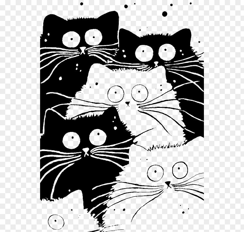Cartoon Cat Throw Pillow Cushion Linen PNG