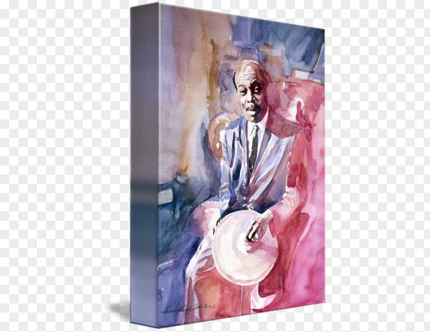 Abstract Jazz Poster Watercolor Painting Jo Jones Drummer Art PNG