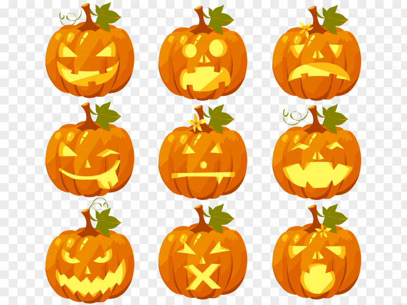 Pumpkin Jack-o'-lantern Halloween Carving Clip Art PNG
